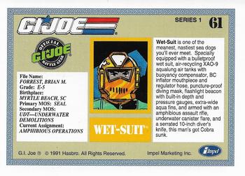 1991 Impel G.I. Joe #61 Wet-Suit Back