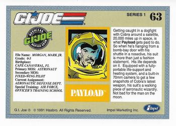 1991 Impel G.I. Joe #63 Payload Back