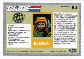 1991 Impel G.I. Joe #64 Deep Six Back