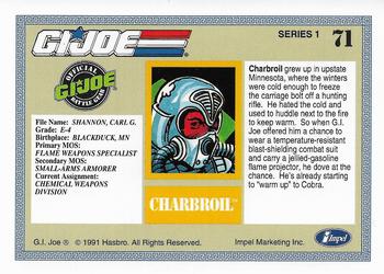 1991 Impel G.I. Joe #71 Charbroil Back