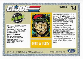 1991 Impel G.I. Joe #74 Hit & Run Back