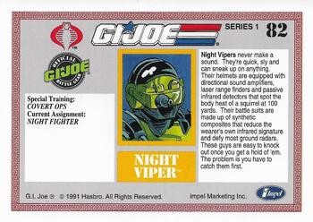 1991 Impel G.I. Joe #82 Night Viper Back
