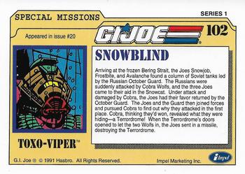 1991 Impel G.I. Joe #102 Snowblind Back