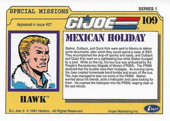 1991 Impel G.I. Joe #109 Mexican Holiday Back