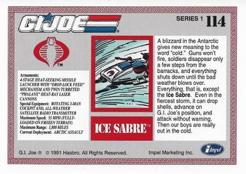 1991 Impel G.I. Joe #114 Ice Sabre Back