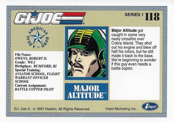 1991 Impel G.I. Joe #118 Major Altitude Back
