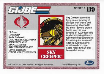 1991 Impel G.I. Joe #119 Sky Creeper Back