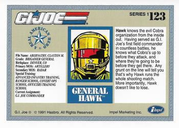 1991 Impel G.I. Joe #123 General Hawk Back