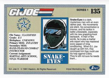 1991 Impel G.I. Joe #135 Snake-Eyes Back