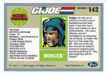1991 Impel G.I. Joe #142 Dodger Back