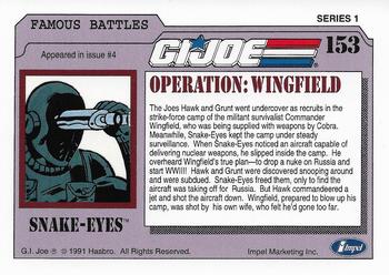 1991 Impel G.I. Joe #153 Operation: Wingfield Back
