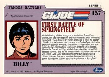 1991 Impel G.I. Joe #157 First Battle of Springfield Back
