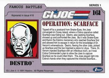 1991 Impel G.I. Joe #161 Operation: Scarface Back