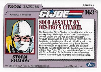 1991 Impel G.I. Joe #163 Solo Assault on Destro's Citadel Back