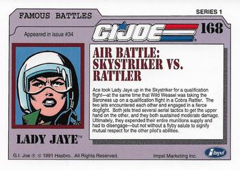 1991 Impel G.I. Joe #168 Air Battle: Skystriker vs. Rattler Back