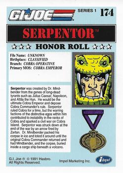 1991 Impel G.I. Joe #174 Serpentor Back