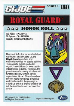 1991 Impel G.I. Joe #180 Royal Guard Back