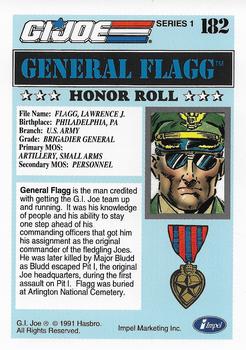 1991 Impel G.I. Joe #182 General Flagg Back