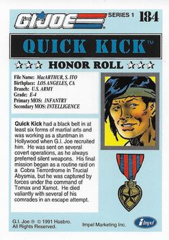 1991 Impel G.I. Joe #184 Quick Kick Back