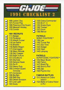 1991 Impel G.I. Joe #200 1991 Checklist (106-200, Inserts) Front