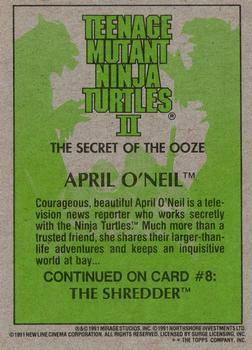 1991 Topps Teenage Mutant Ninja Turtles II: The Secret of the Ooze #7 April O'Neil Back