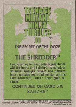1991 Topps Teenage Mutant Ninja Turtles II: The Secret of the Ooze #8 The Shredder Back