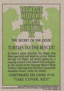 1991 Topps Teenage Mutant Ninja Turtles II: The Secret of the Ooze #13 Turtles to the Rescue! Back