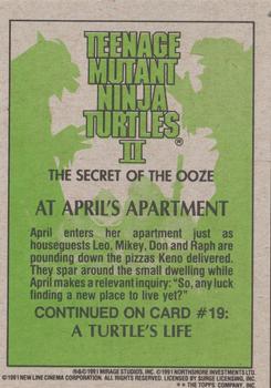 1991 Topps Teenage Mutant Ninja Turtles II: The Secret of the Ooze #18 At April's Apartment Back