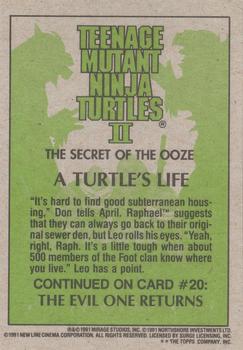 1991 Topps Teenage Mutant Ninja Turtles II: The Secret of the Ooze #19 A Turtle's Life Back