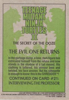 1991 Topps Teenage Mutant Ninja Turtles II: The Secret of the Ooze #20 The Evil One Returns Back
