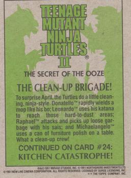 1991 Topps Teenage Mutant Ninja Turtles II: The Secret of the Ooze #23 The Clean-Up Brigade! Back