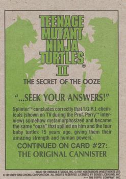 1991 Topps Teenage Mutant Ninja Turtles II: The Secret of the Ooze #26 