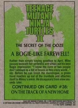 1991 Topps Teenage Mutant Ninja Turtles II: The Secret of the Ooze #35 A Bogie-Like Farewell! Back