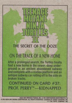 1991 Topps Teenage Mutant Ninja Turtles II: The Secret of the Ooze #36 On the Track of a New Home Back