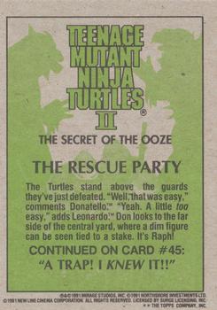 1991 Topps Teenage Mutant Ninja Turtles II: The Secret of the Ooze #44 The Rescue Party Back