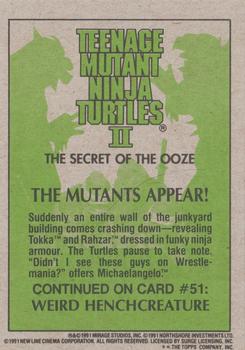 1991 Topps Teenage Mutant Ninja Turtles II: The Secret of the Ooze #50 The Mutants Appear! Back