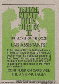 1991 Topps Teenage Mutant Ninja Turtles II: The Secret of the Ooze #67 Lab Assistants! Back