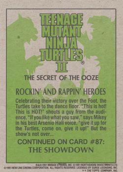 1991 Topps Teenage Mutant Ninja Turtles II: The Secret of the Ooze #86 Rockin' and Rappin' Heroes! Back