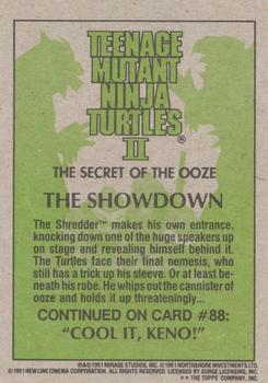 1991 Topps Teenage Mutant Ninja Turtles II: The Secret of the Ooze #87 The Showdown Back