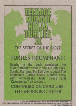 1991 Topps Teenage Mutant Ninja Turtles II: The Secret of the Ooze #97 Turtles Triumphant! Back