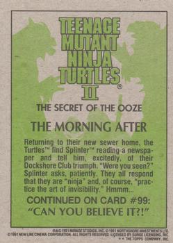1991 Topps Teenage Mutant Ninja Turtles II: The Secret of the Ooze #98 The Morning After Back