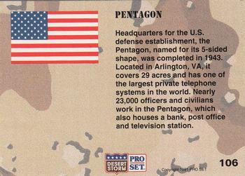 1991 Pro Set Desert Storm #106 The Pentagon Back