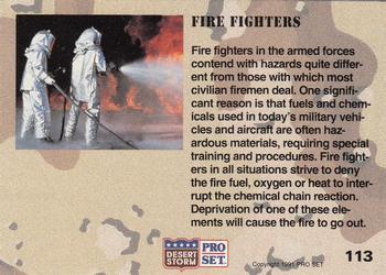 1991 Pro Set Desert Storm #113 Fire Fighters Back