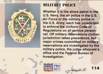 1991 Pro Set Desert Storm #114 Military Police Back