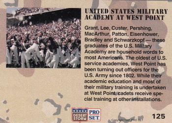 1991 Pro Set Desert Storm #125 United States Military Academy at West Point Back