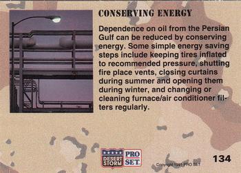 1991 Pro Set Desert Storm #134 Conserving Energy Back