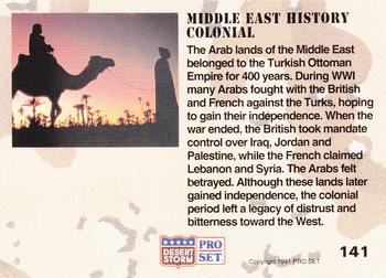1991 Pro Set Desert Storm #141 Middle East History - Colonial Back