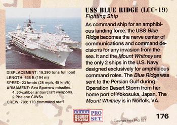 1991 Pro Set Desert Storm #176 USS Blue Ridge (LCC-19) Back