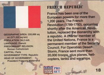 1991 Pro Set Desert Storm #18 French Republic Back