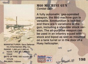 1991 Pro Set Desert Storm #198 M60 Machine Gun Back